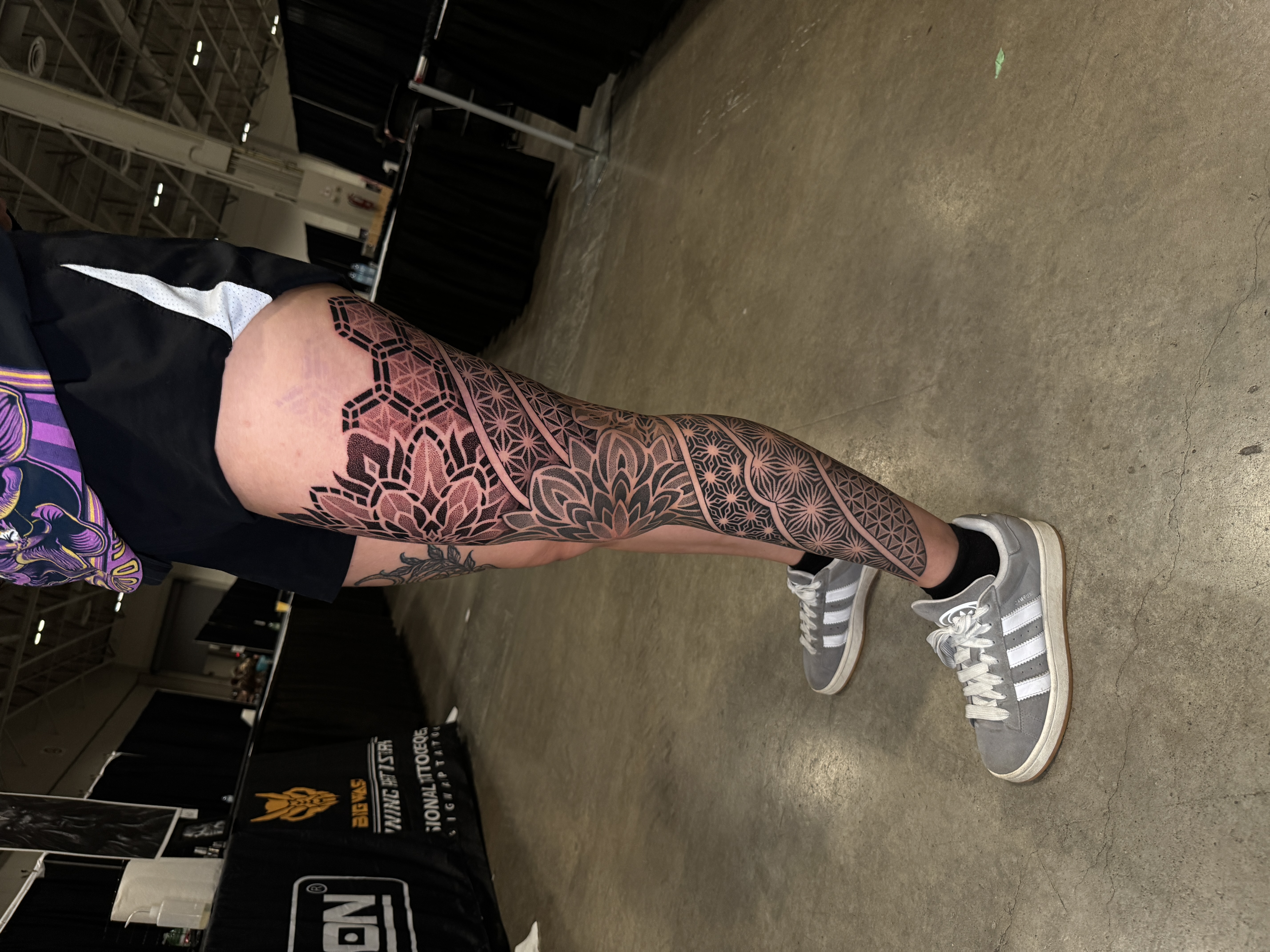 Full arm sleeve geometric tattoo